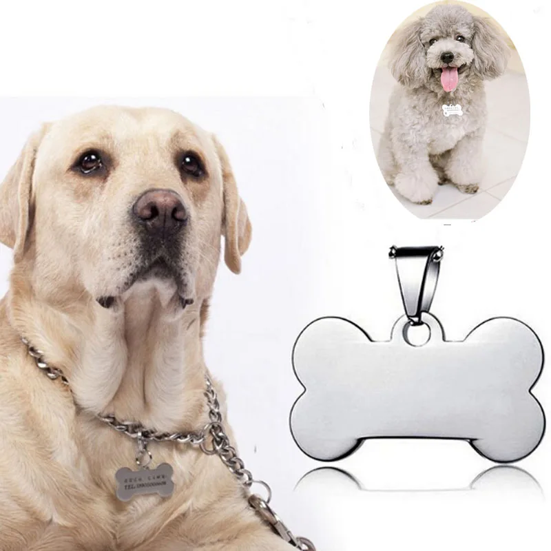 

Free Shipping 316L Stainless Steel Pet Tags Stainless Steel Bone Shaped Dog Name Tags 200Pcs/Lot Pet ID Tag 49*28*1.8MM Dog Tags