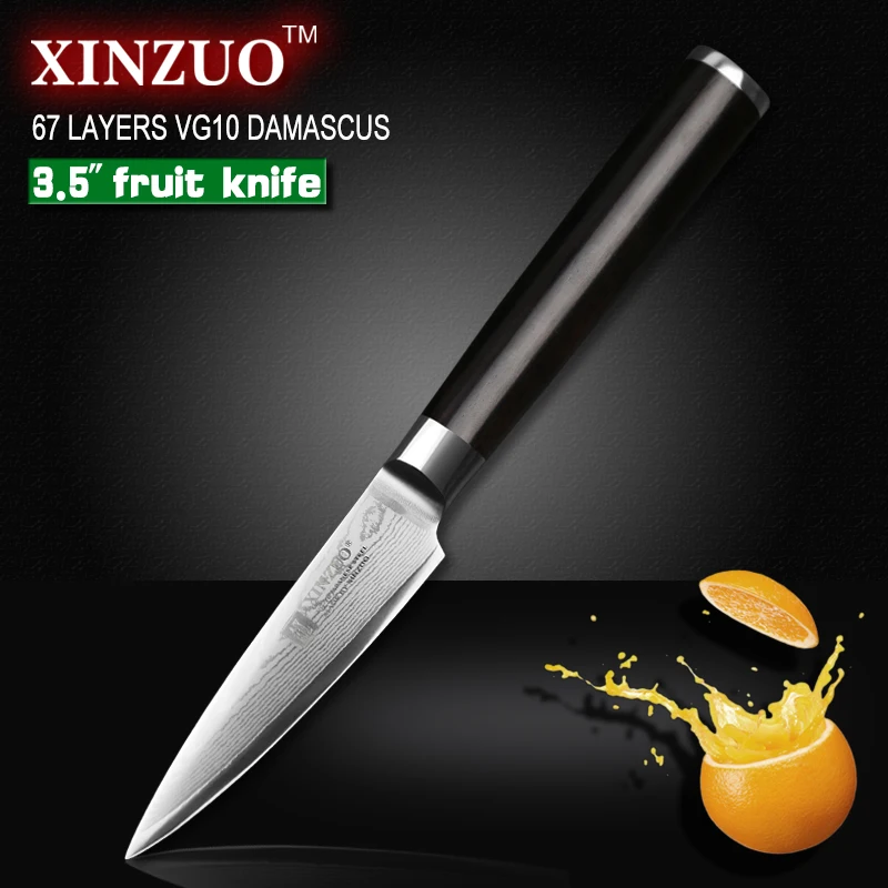 XINZUO 67 layers 3 5 paring knife Japanese VG10 Damascus kitchen knife peeling Utility knife ebony