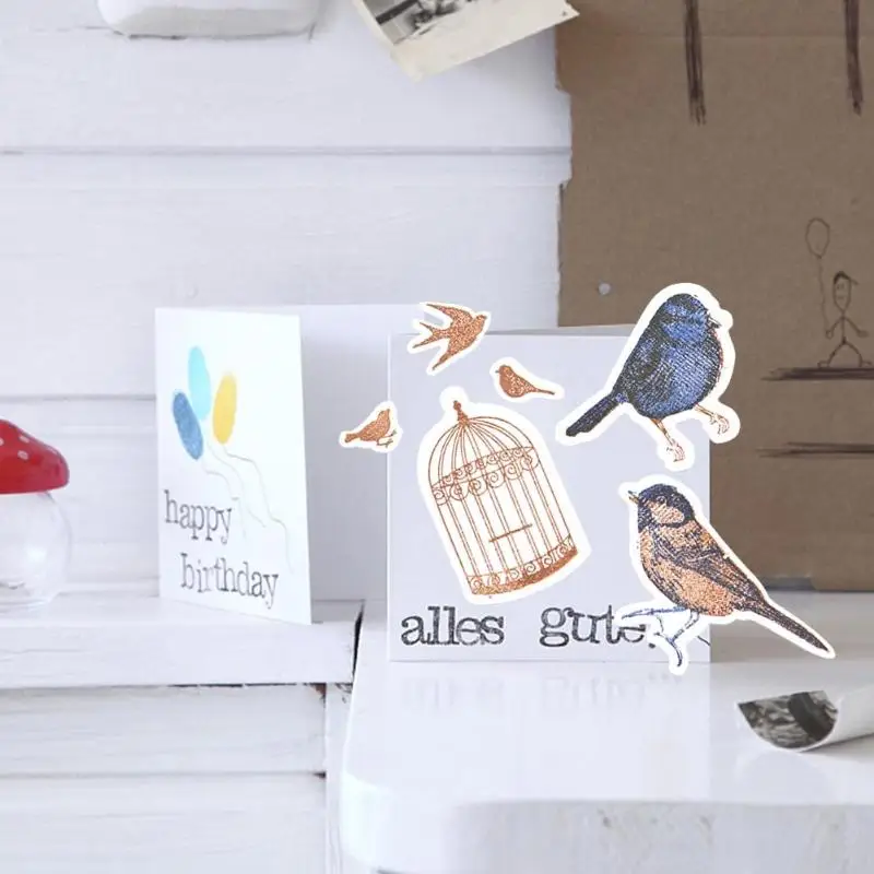 Transparent Stamp Silicone Seal Bird Cage Seal Tableware for DIY Scrapbooking Album Craft Card Making Gift