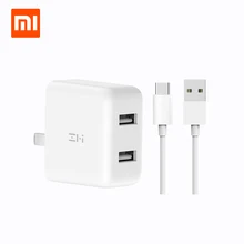 Xiaomi экологическая цепь продуктов ZMI QC3.0 USB двойной порт зарядное устройство комплект+ 1 м тип-c зарядный кабель портативное зарядное устройство