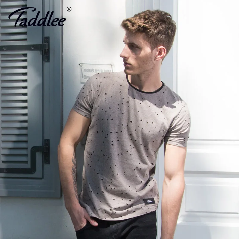 

Taddlee Brand 2017 New Fashion Men's T Shirt Cotton Top Tees Shirts Casual Short Sleeve Soft Stretch O Neck Solid Basic T-shirts