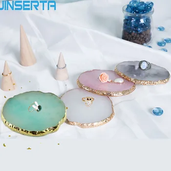 

JINSERTA Resin Serving Tray Jewelry Display Plate Necklace Ring Earrings Cosmetic Organizer Home Party Decoration Shooting Props