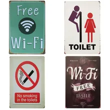 Не курить Туалет обратите внимание знаки Бар Паб до ретро-наклейки металлическая пластина плакат живопись Винтаж жестяная вывеска Tintin гаражный Декор H15