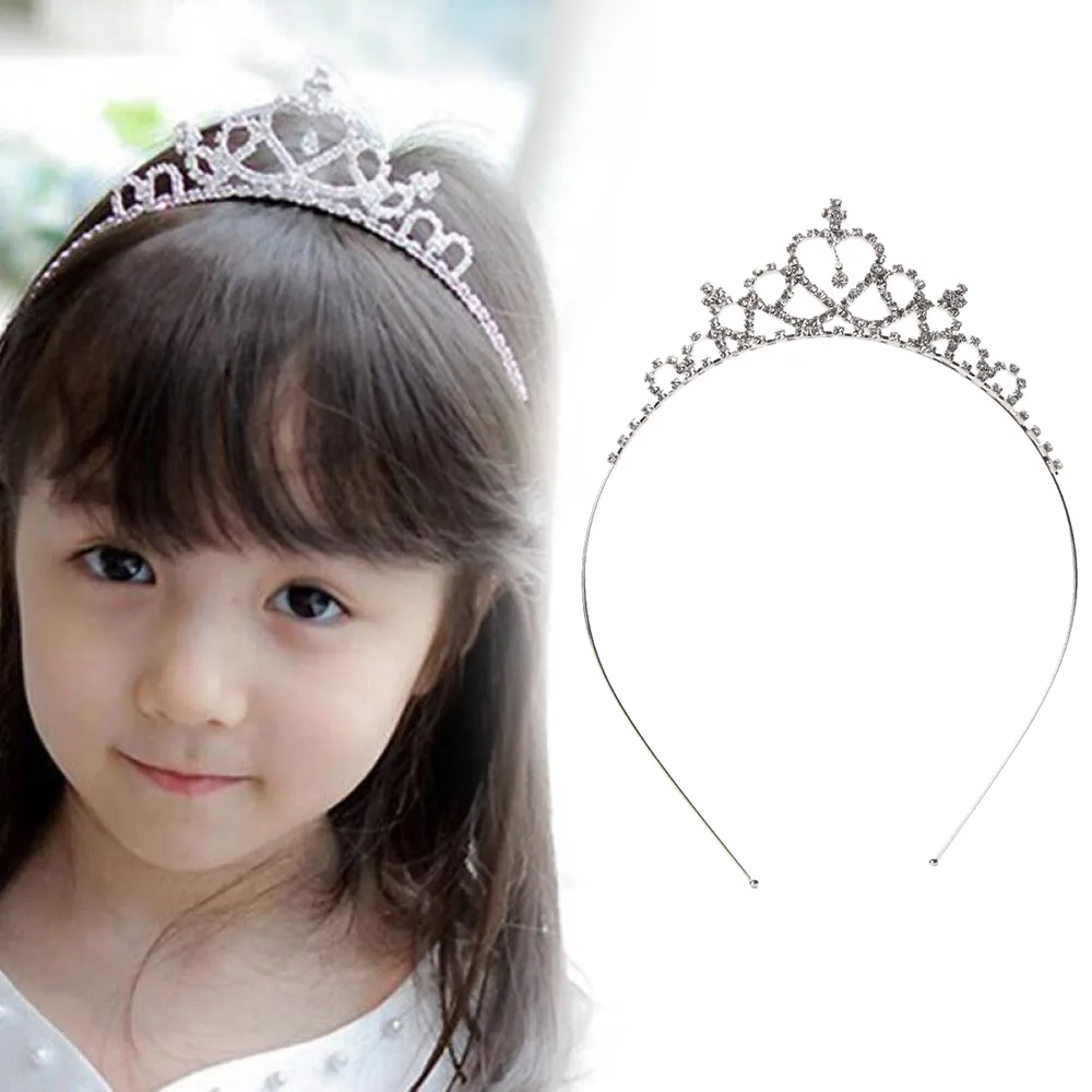 Girl's Bridal Party Cute Crystal Princess Crown Headband Jewelry Headwear Kids 