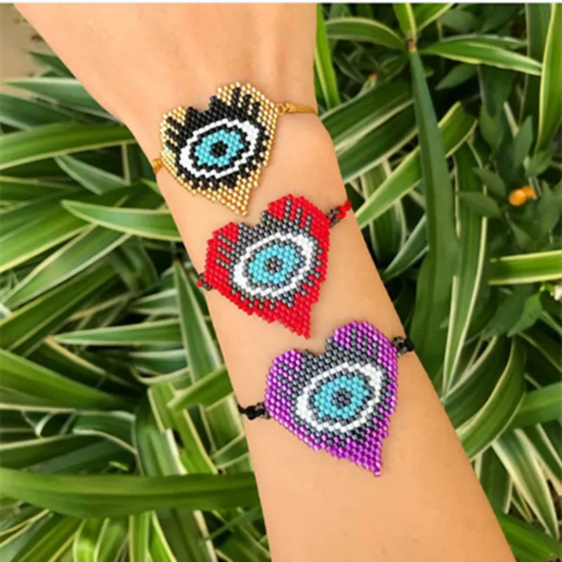 

Go2boho Dropshipping Evil Eye Bracelet MIYUKI Bracelet Heart Evil Eye Jewelry Pulseras Women Delicas Beads Loom Inspired Gift
