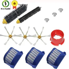 Aero Vac Filter & Bristle Brush Flexible Beater Brush 6-Armed Side Brush Kit for iRobot Roomba 600 Series Vacuum Cleaning Robot