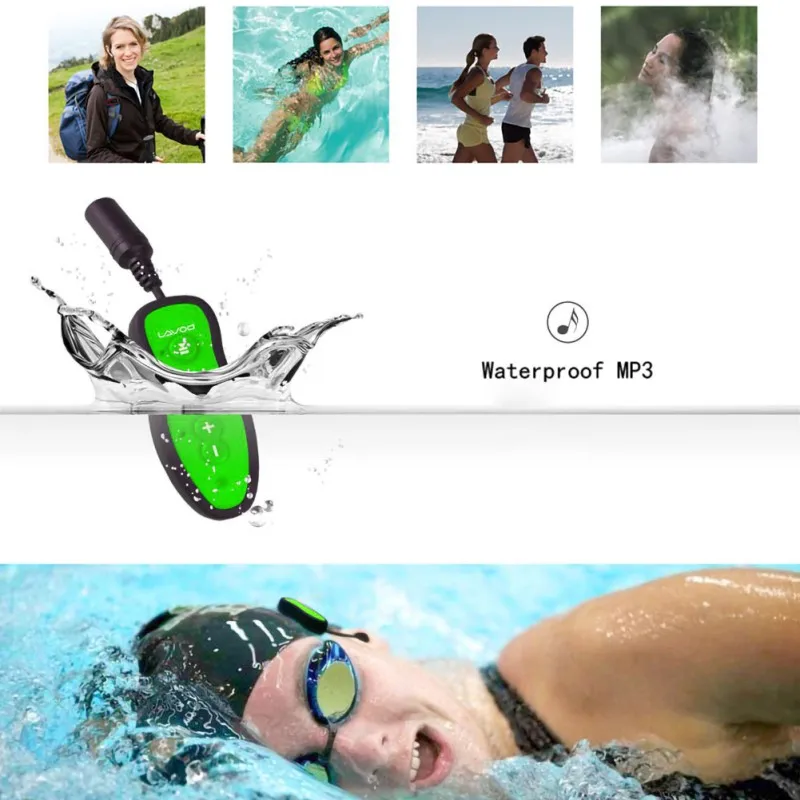 Новейший 8 Гб IPX8 водонепроницаемый MP3 музыкальный плеер плавание ming Дайвинг наушники гарнитура Спорт стерео бас плавание MP3 с зажимом