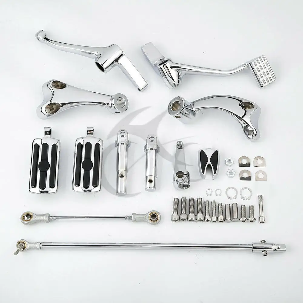 

Motorcycle Chrome/Black Forward Control Footpegs Linkage Kit For Harley Sportster XL 883N 1200X 14-18 17 Iron 1200 Forty Eight