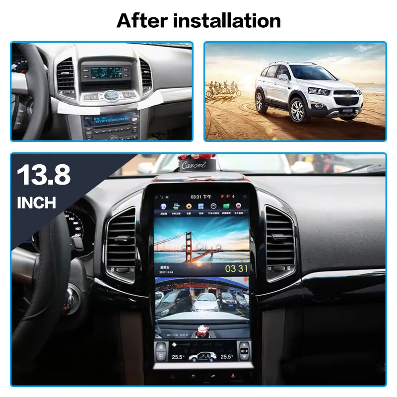 Cheap Android 8.1 4G+64GB Tesla style Car GPS Navigation DVD Player For Chevrolet Captiva 2013-2017 Auto stereo multimedia player unit 1