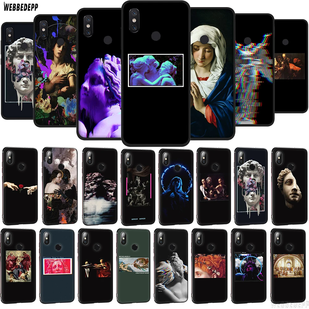 WEBBEDEPP чехол для телефона Mona Lisa Art David lines из ТПУ Для Xiaomi Mi 8 A2 Lite A1 9 SE Mix 2s Max 3 POCOPHONE F1