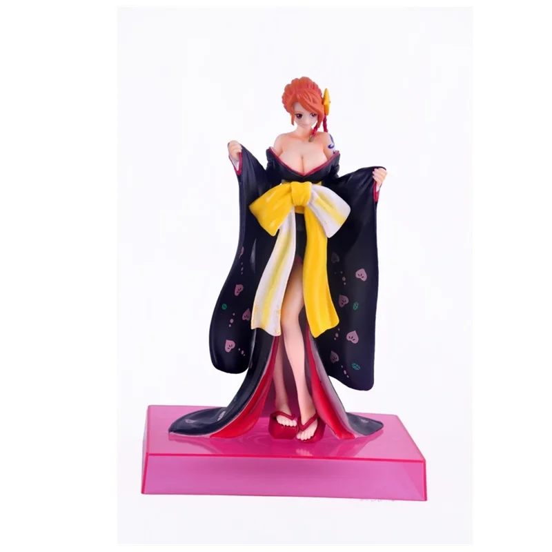 17CM One Piece kimono Nami Toy PVC Anime Figure Nami Sexy Model Action Figures Doll Decoration Men Gift Z128 kasumigaoka utaha swimwear sexy toy figure saekano anime action figures pvc girl doll model brinquedos boys gift desktop decor
