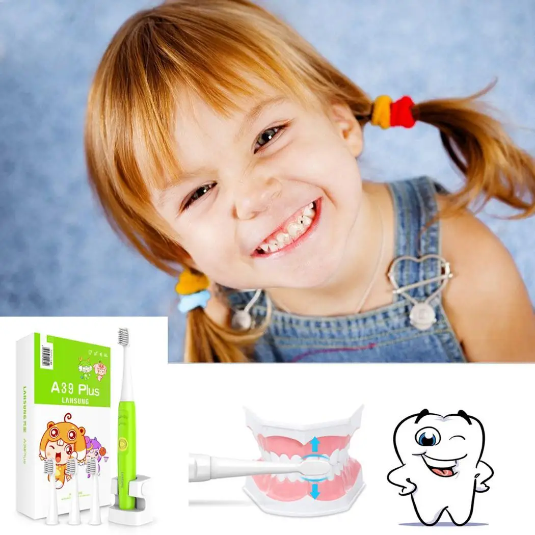 

Children Wireless Inductive Charging Waterproof Soft Hair Electric Toothbrush 2W Appliances 30,000 times / min