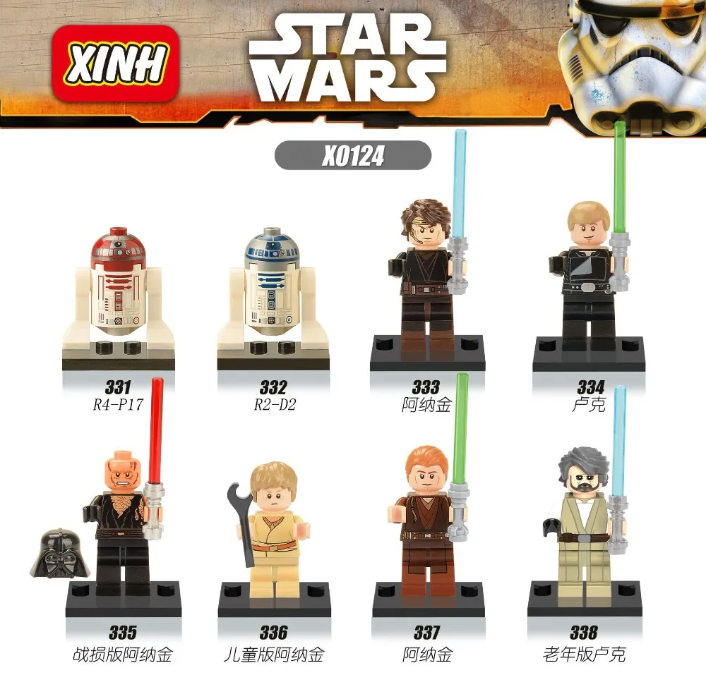 

LegoINGly Star Wars Building Blocks starwars Jedi Chewbacca Han Yoda Darth Vader Obi Wan Models Mini Toys Figures for JM128