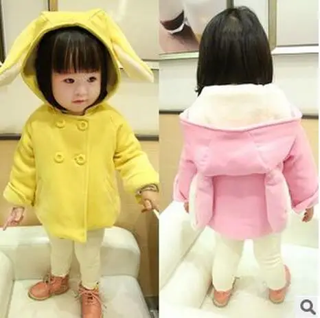 new winter 201515 children woolen cloth coat coat han edition of the girls coat bunny ears