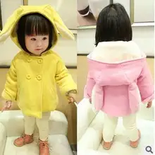 new winter 201515 children woolen cloth coat coat han edition of the girls coat bunny ears