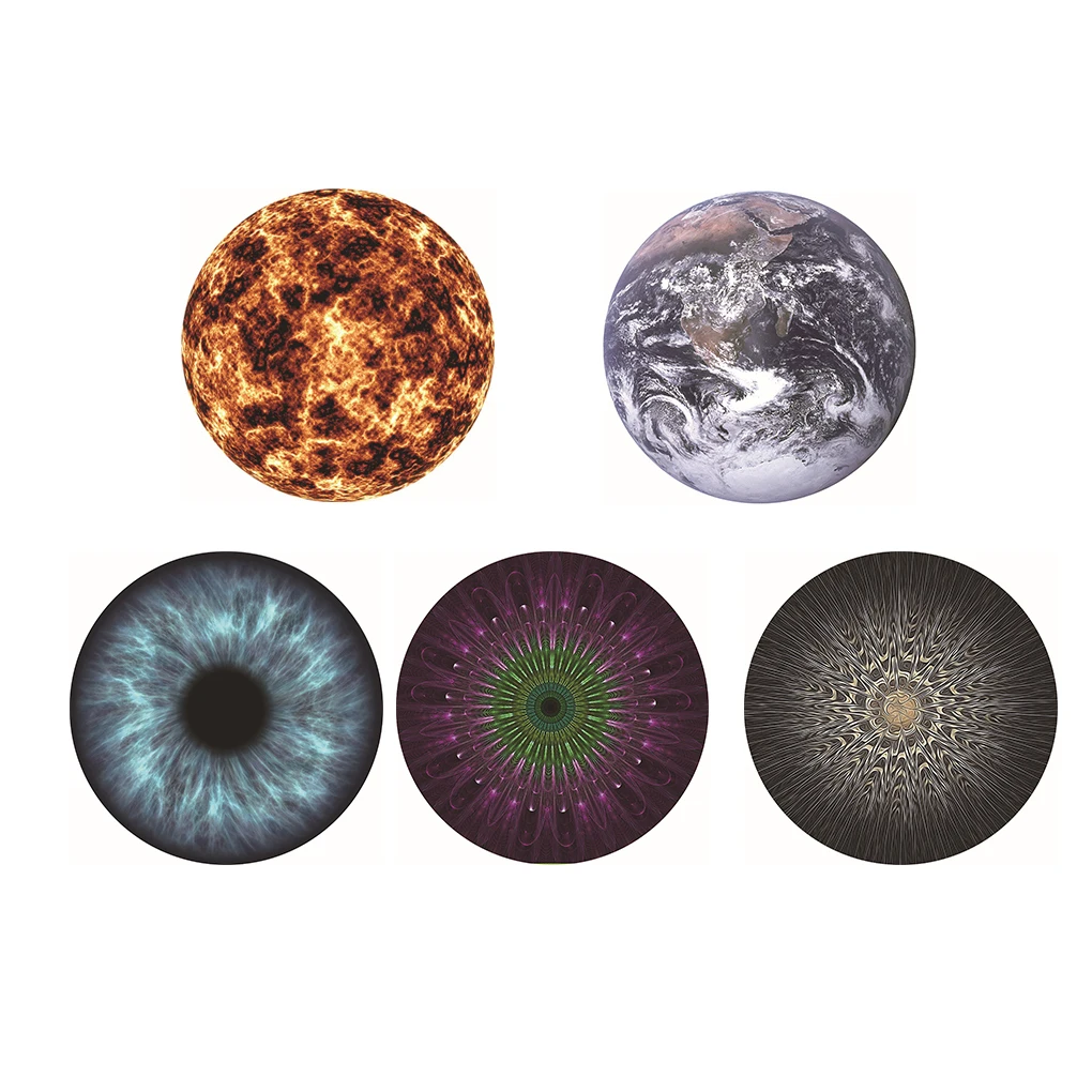 Planet Print Round Mouse pad