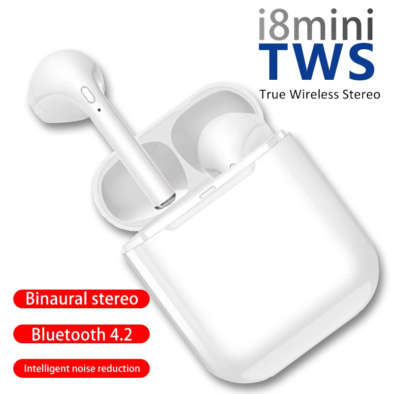 

i8 Mini TWS Bluetooth Earbuds Wireless Headphone Earphones with Charging Box Sport Stereo Bluetooth Headset HD Mic for Phone i10