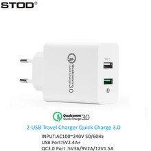 STOD Dual USB зарядное устройство 30 Вт Быстрая зарядка 3,0 А порт для IPhone IPad QC3.0 порт для samsung S6 Note 4 Edge Nexus 6 настенный адаптер