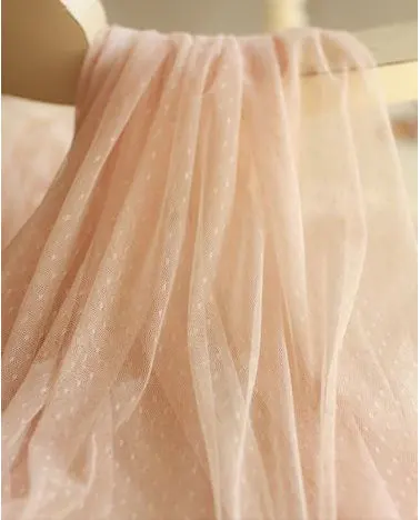 

Tulle Fabric in Peach Pink, Blush Pink, light blue, black and ivory, Mesh with Dots, flower girl dress, baby tutu, ws1016
