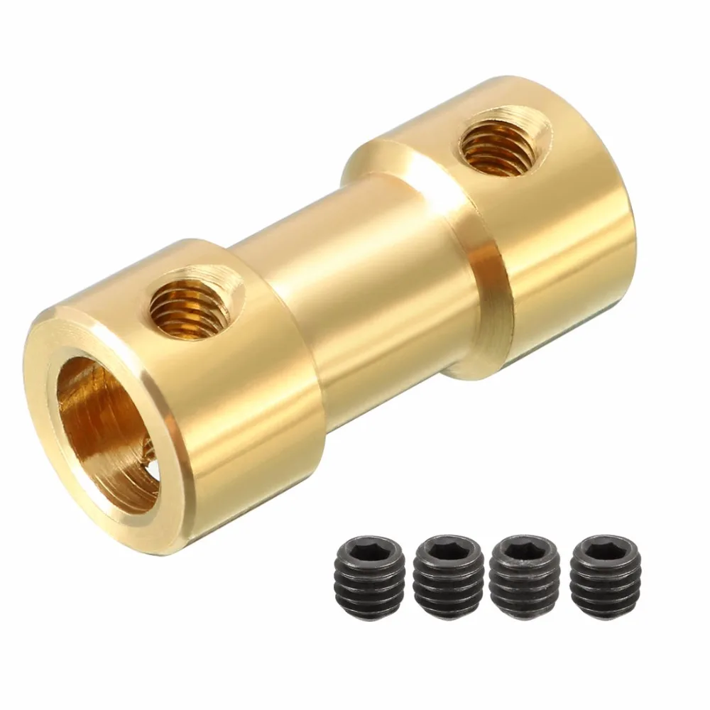

UXCELL 1PCS M3 Thread 3.17x5mm Shaft Coupler Connector Adapter Gold Tone for RC Model Motor L20XD9 Airplane Boat Model