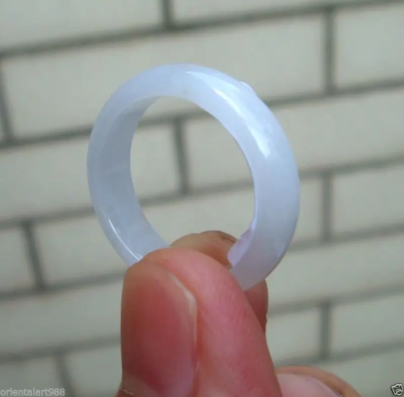 

Certified Untreated Unisex Light Green Icy Jadeite Jade Ring 17MMSize 7Grade A