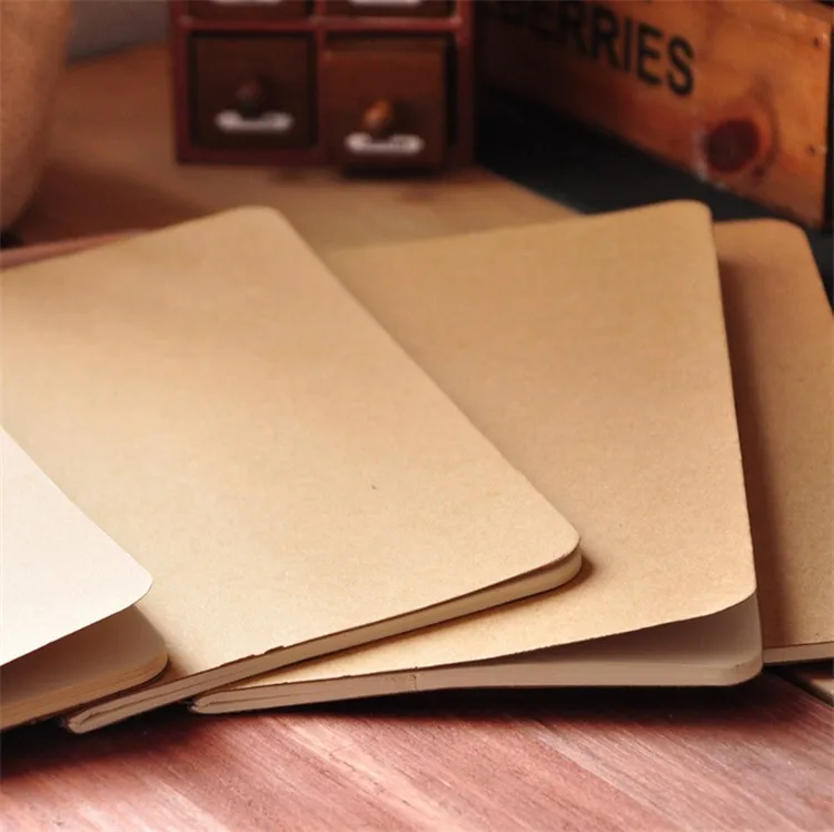 

50 pcs cowhide paper notebook blank notepad book vintage soft copybook daily memos Kraft cover journal notebooks