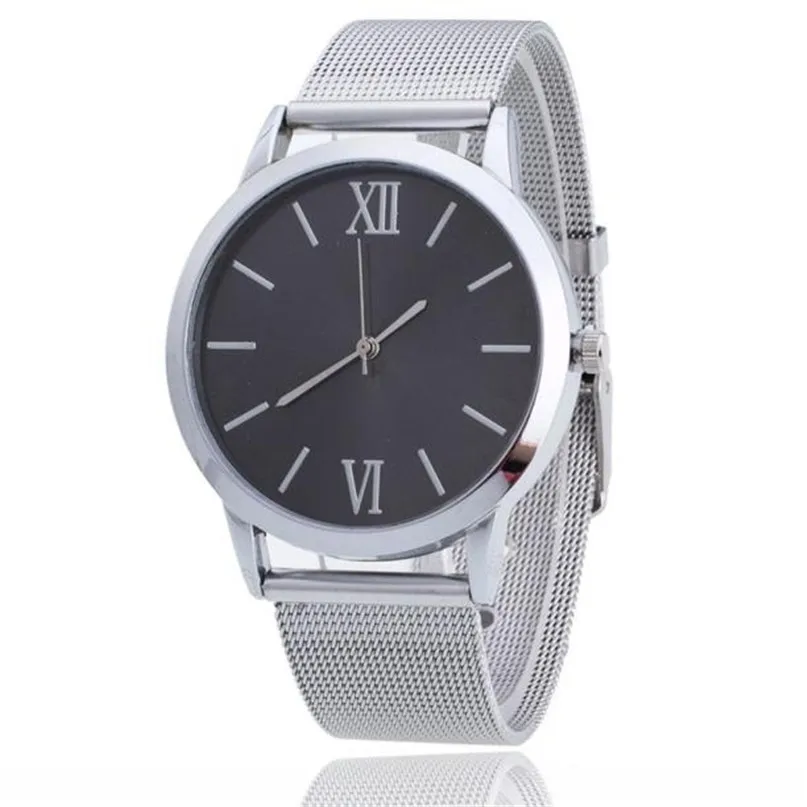 Часы Для женщин дамы Серебряный Нержавеющая сталь сетка наручные часы модные элегантные высококачественные уникальные Повседневное