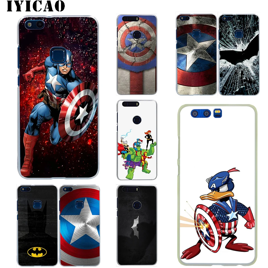 

IYICAO Marvel Hero Captain America Hard Case for Huawei Honor 6A 6C 7A 7C 7X 8 8X 9 10 Lite Pro Honor Play Note 10