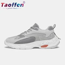 Taoffen/модные уличные Повседневное Спортивная прогулочная обувь Для мужчин Лидер продаж толстая подошва смешанные цветные кроссовки дышащая обувь Размеры; большие размеры 39-4