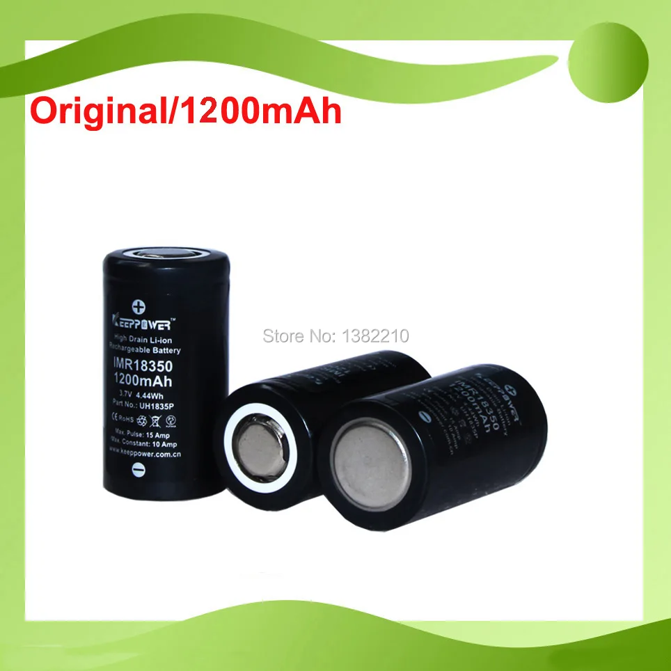 6 шт./лот Keeppower 3 V 18350 1200mAh непрерывный 10A импульсный 15A литий-ионный аккумулятор |