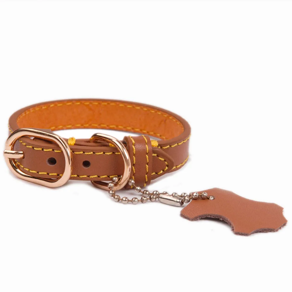 Pet Dog Collars Solid Leather Collars For Small Large Dogs Durable Quick Release Basic Collars Dogs Puppy Pet Products (7)
