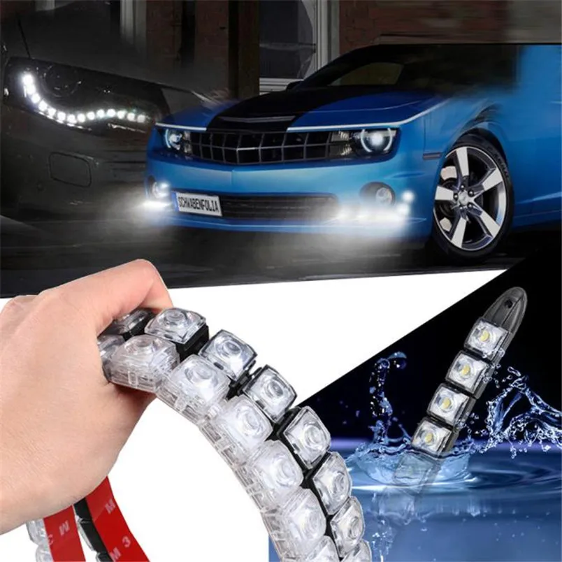 

2x COB Car DRL Driving Fog Light 8 LED Daytime Running Light Flexible Drop Shipping P30 August 17