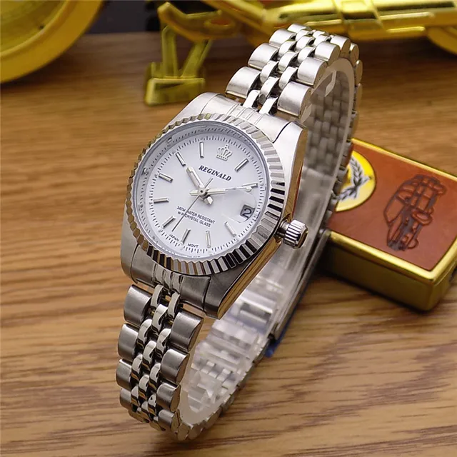 HK Fashion Brand REGINALD Waterproof Men Lady Lovers Full Stainless Steel With C HK Fashion Brand REGINALD Waterproof Men Lady Lovers Full Stainless Steel With C