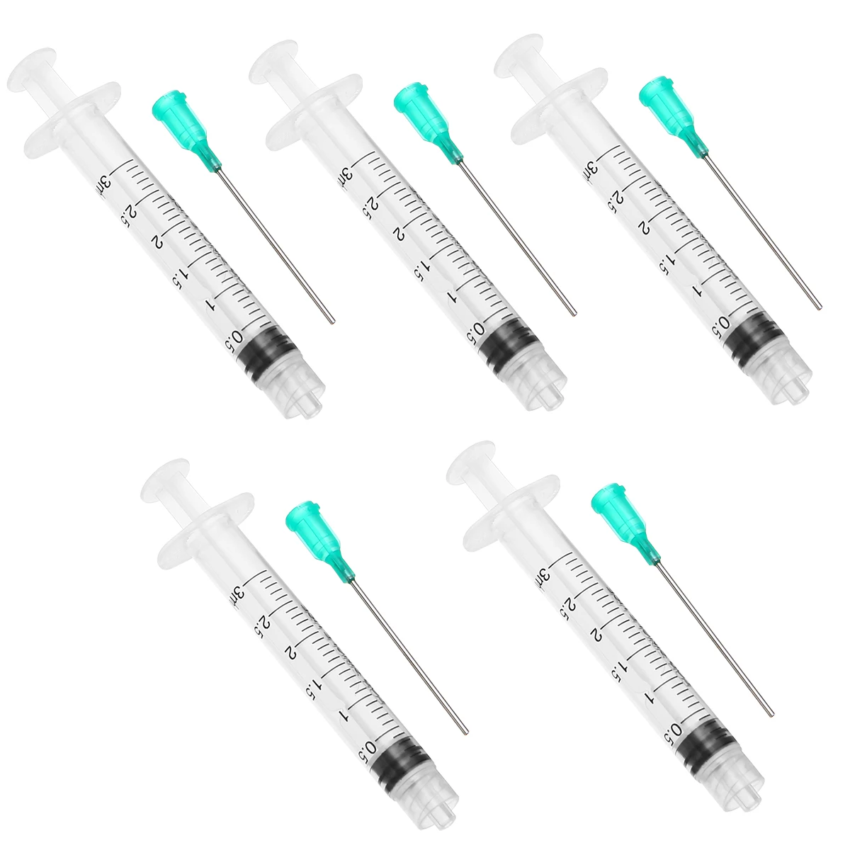 5 Pack/set 3ml Dispensing Syringe with 18 ga 1.5" Blunt Tip Needle For Mixing Liquid for Industrial DIY Supplies Mayitr
