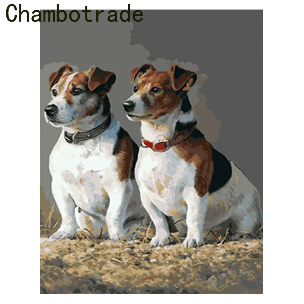 

Modular Pictures Abstract Animal Dogs Picture Home Decor Wall Art Popular Picture DIY By Numbers On Canvas Kits Drawing Coloring