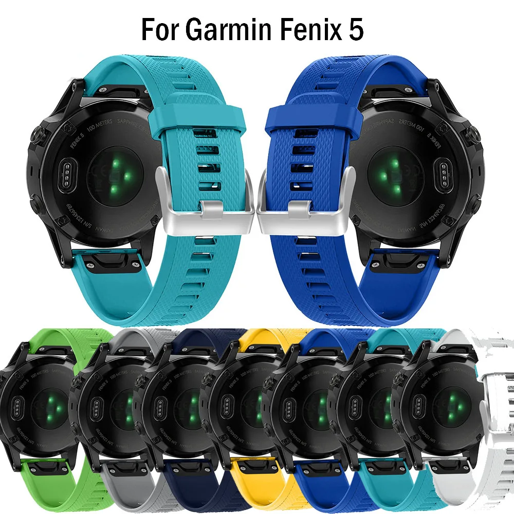 

12 colors Soft Silicone Replacement wristband Watch Band bracelet strap for Garmin Fenix 5 For Smart Watch 22mm wrist band strap