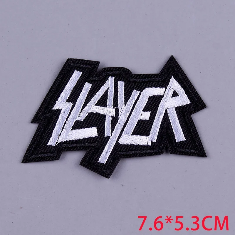 Рок-Группа нашивка Slayer металлическая полоса нашивки для одежды железные нашивки буквы Вышитые нашивки на одежду Значки для одежды F - Цвет: ZQ-PE4361CT