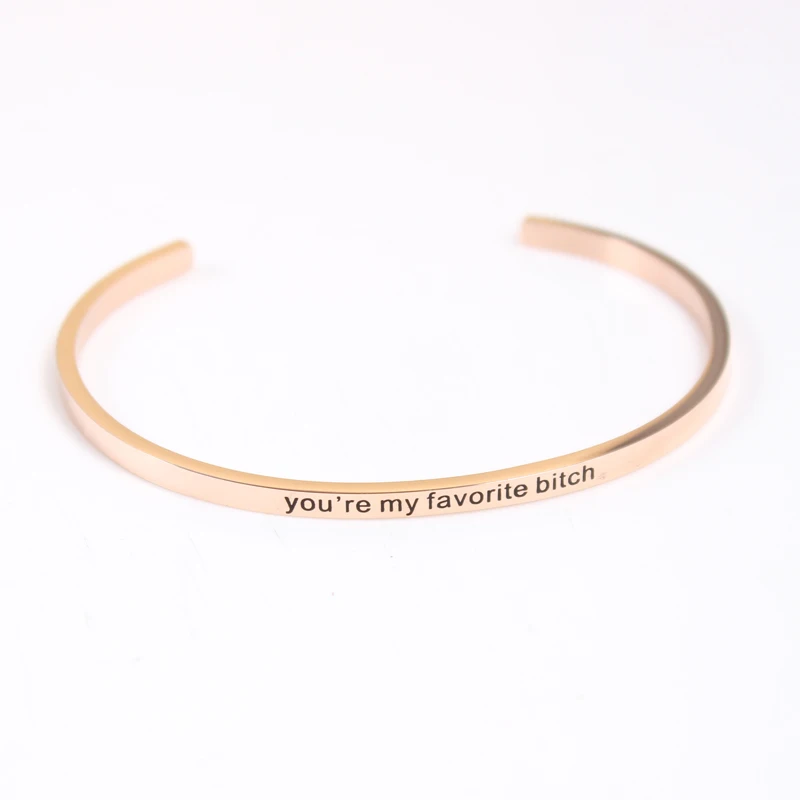 

5pcs ROSE GOLD Stainless Steel Engraved Bracelet Mantra Bangles For Women men friends family Best Gift