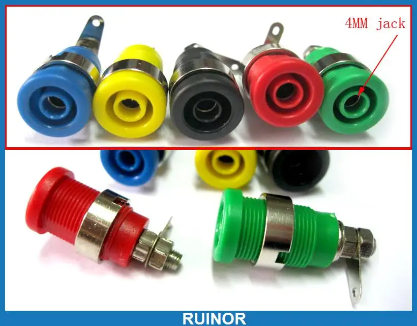 

100pc 5 Color Binding Post 4mm Banana Jack Nut for Multimeter Banana Plug Probes