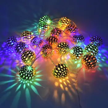 

3M 6M LED Globe String Lights Gold Moroccan Hanging Lights Battery Operated Decoration for Indoor Home Bedroom Christmas tree