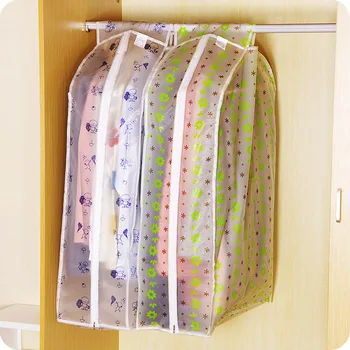

Dustproof Clothes Cover Bags Clothing Closet Organizer Transparent Waterproof Wardrobe Hanging Bag Suit Coat Dust Cover 2PCS/Lot