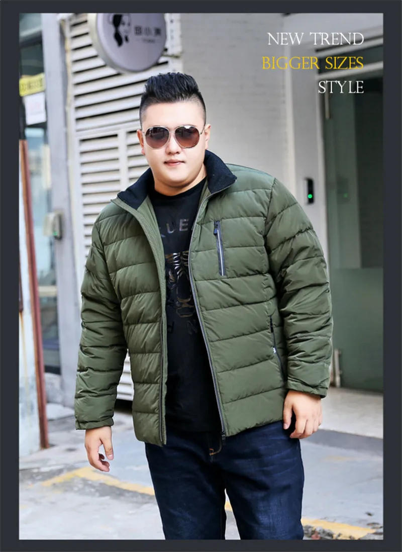 Новая зимняя куртка мужская теплая куртка Модная парка Повседневная куртка короткая утолщение большой размер XL-9XL 10XL Мужская Черная куртка