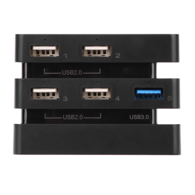 HUB USB 4 ports pour PS4 Slim Console (3 x USB 2.0, 1 x USB 3.0) 