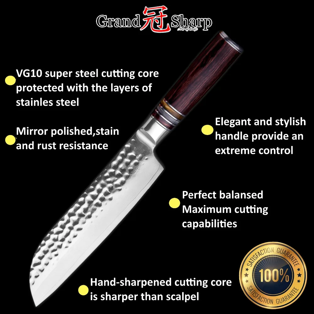Японский кухонный нож из дамасской стали Santoku японские кухонные инструменты
