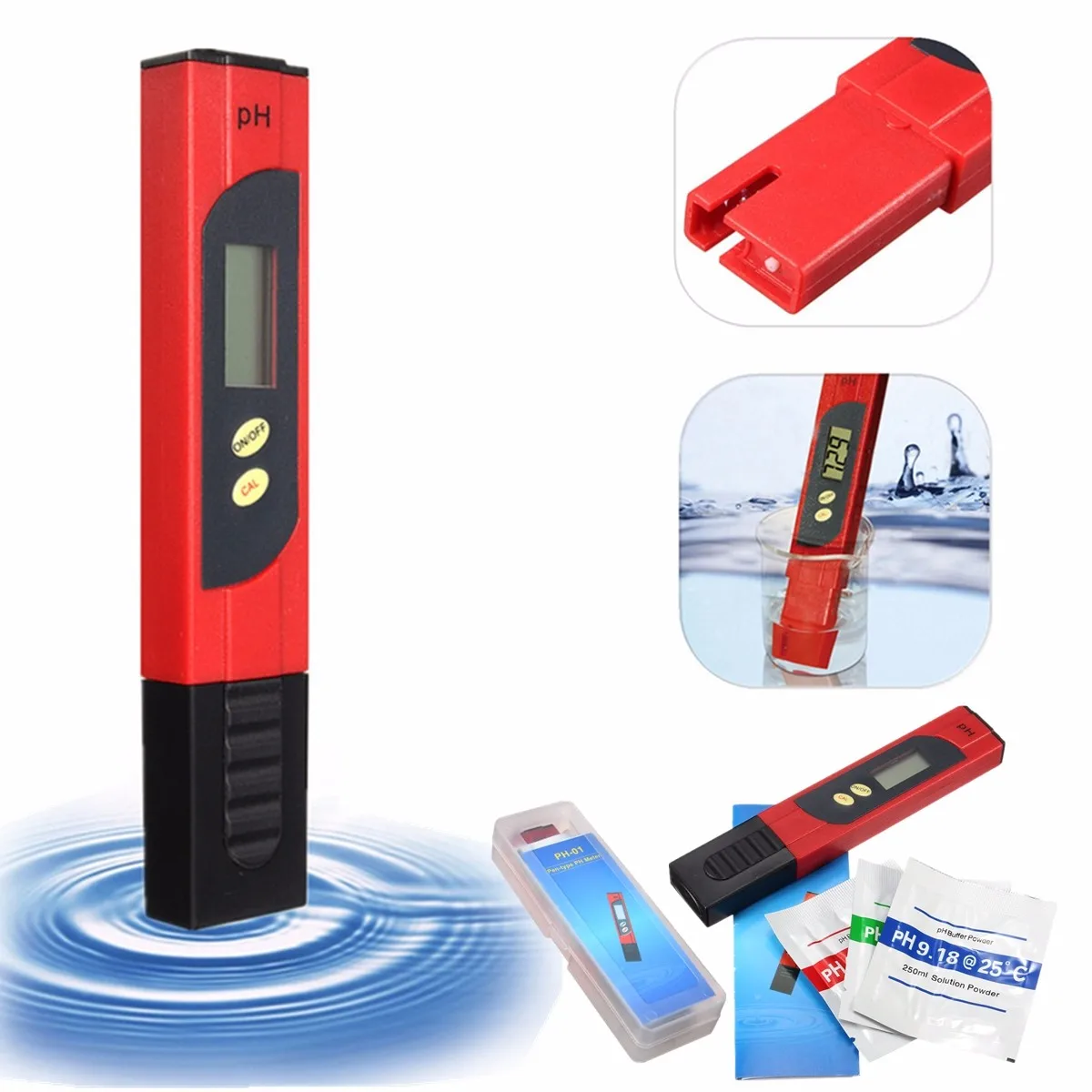

Water Wine Urine Pen Monitor LCD Protable Auto Calibration Mini Digital Pocket Pen Type PH Meter Tester Aquarium Hydroponic Pool