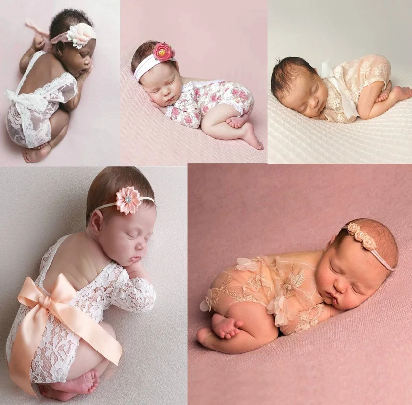 

Baby Rompers Newborn Photography Props Baby Girl Lace Romper Baby Onesie for Newborn Photo Shoot
