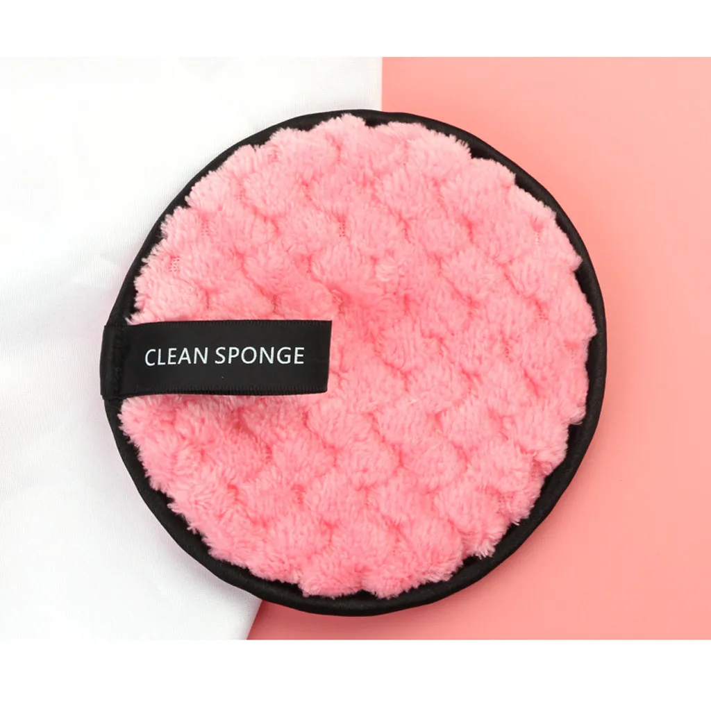 

1pc cleaning puff Makeup Remover towel 10g Pink White Brown Face Cleansing Cloth Pads Plush puff Fashion soft Makeup remover
