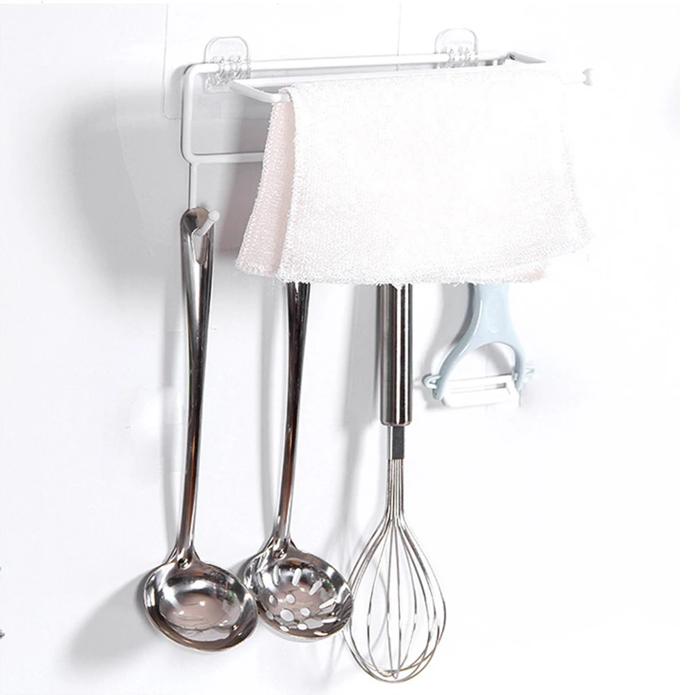 Cabinet wrought iron paste rack kitchen paper towel rack Kitchen hook hook cabinet storage rack