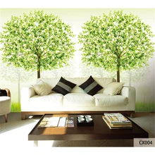 Пользовательские 3D печать DIY ткань и текстильные обои для стен обои матовый шелк для гостиной деревья пейзаж китайский Рабочий стол