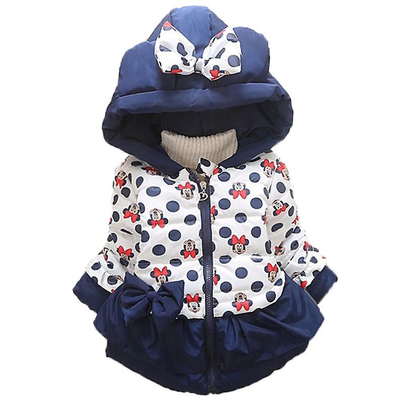 Vestes pour bébés filles | Vêtements pour bébés, manteaux à capuche pour enfants, vêtements d'hiver chauds pour tout-petits, dessin animé Minnie Mickey, 2018